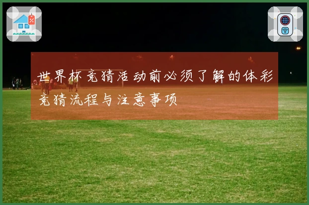 世界杯竞猜活动前必须了解的体彩竞猜流程与注意事项